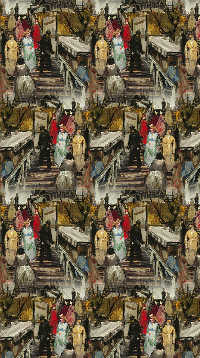 A sample of Documentary Design, Seamless Patterns, Repeating Pattern, Conversational Design, Wallpaper Group PG